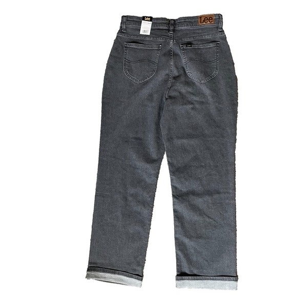 Lee Women's Mid Rise Boyfriend Jean, Washed Black 12 Medium - Picture 2 of 8